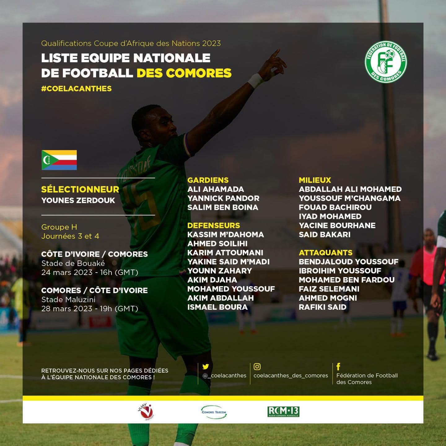 image Vingt-quatre guerriers pour défendre les chances contre la Cote d’Ivoire